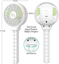 Load image into Gallery viewer, HomeLifairy Stroller Fan Battery Operated Fan Clip On Fan Rechargeable Handheld Personal Portable Fan Car Seat Fan for Baby Small Desk USB Mini Fan for Stroller Accessories
