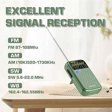 Load image into Gallery viewer, D221 NOAA Weather Radio Portable AM FM Shortwave Radio Receiver, 2 AA Battery Operated, Transistor Radio with Excellent Reception for Emergency, Hurricane, Gift, Walking and Home (Green)
