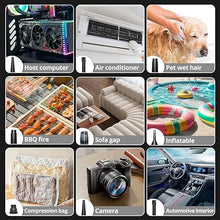 Load image into Gallery viewer, Compressed Air Duster Keyboard Cleaner - Electric Duster Canned Air Blower Keyboard Cleaning Kit Canned Air Duster 110000RPM Cleaner Mini Blower Spray Dust Off Car Vacuum Pc Cleaning kit (Green)
