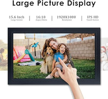 Load image into Gallery viewer, Digital Photo Frame 15.6 inch Large Smart WiFi Digital Photo Frame, 1920 x 1080 HD IPS Touch Screen Digital Frame for Photos, 32GB Large Memory, Share Photos/Videos Instantly from Anywhere
