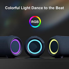 Load image into Gallery viewer, Passau Portable Bluetooth Speakers 40W Peak Loud Stereo Sound, Passive Radiators-Deep Bass, All Day Playtime, Adjustable Strap, BT5.3, IPX5 Wireless Speaker RGB Lights for Indoor Outdoor-Blue
