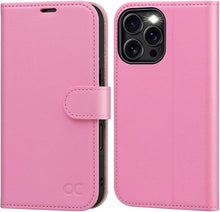 Load image into Gallery viewer, OCASE Compatible with iPhone 16 Pro Wallet Case, PU Leather Flip Folio Case with Card Holders RFID Blocking Kickstand [Shockproof TPU Inner Shell] Phone Cover 6.3 Inch 2024, Pink
