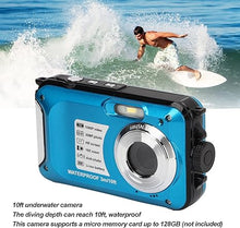 Load image into Gallery viewer, Underwater Camera Support 128GB Expandable Point and Shoot Waterproof Camera 10ft 30MP 1080P FHD Video Compact Portable 16X Zoom Waterproof Digital Camera for Kids Snorkeling
