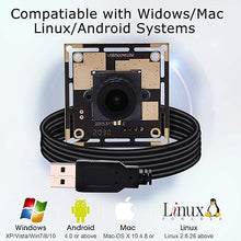 Load image into Gallery viewer, SVPRO 5MP USB Camera Module Wide Angle MJPEG USB Webcam Camera HD 2592X1944 CMOS OV5640 Free Driver Mac Linux Android Windows USB Machine Vision Camera Board Support UVC Web Cams
