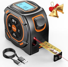 Load image into Gallery viewer, Laser Tape Measure 197Ft Laser Measurement &amp; 16Ft Manual Measuring Digital Tape Measure Support to Pythagorean Mode, Area, Volume, Ft/Ft+in/in/M Unit Distance Meter for Woodworker Tool
