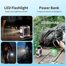 Load image into Gallery viewer, Socool 10000mAh Portable Waist Fan Clip on Wearable Belt Personal Fan Rechargeable Battery operated With 5 Speeds &amp; Flashlight Neck Fan Hands-Free 40H Cooling For Outdoor Camping Travel
