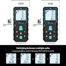 Load image into Gallery viewer, Laser Measurement, DECTEAM 165ft Digital Laser Distance Meter, Accuracy: ±1/16 Inch, Meter/Inch/Feet Units Switchable Backlit LCD and Pythagorean Mode, Measures Distance, Area and Volume (165ft)
