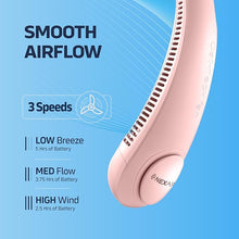Load image into Gallery viewer, Portable Neck Fan -3 Speed Rechargeable Bladeless Neck Cooler, Pink Comfortable Lightweight, Personal Neck Fan For Women &amp; Men Modern Design, Great Cooling Fan For Travel, Outdoors &amp; Sports
