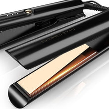 Load image into Gallery viewer, Titanelli 2 in 1 Titanium Hair Straightener and Curler | 100% Pure Ti-Thermal Technology Flat Iron | 1-Inch Professional Styling | Available in Black, Gold, and Pink (Black)
