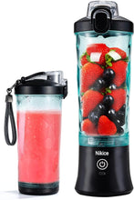 Load image into Gallery viewer, Nikice Portable Blender, Personal Blender for Shakes and Smoothies, 20 Oz BPA Free Cup, Waterproof Blender with USB Rechargeable can crushes ice (Black)
