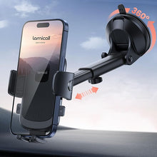 Load image into Gallery viewer, Lamicall Car Phone Holder - [Strongest Military-Grade Suction Cup] 360° Rotation Phone Holders for Your Car Quick Release Adjustable Car Phone Mount Dashboard for iPhone 16 Galaxy Smartphone Truck
