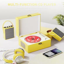 Load image into Gallery viewer, Time Music Box CD Player with Speakers; Bluetooth Transmitter; Festival Gift; BGM Player for Home Decor (Yellow)
