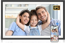 Load image into Gallery viewer, WiFi PWOSUN Digital Picture Frame - Large 15.6-inch Digital Photo Frame with FHD Touchscreen, Dual-WiFi Smart Frames, 32GB, Unlimited Cloud Storage, Share Photos &amp; Videos via APP/Email, Auto-Rotate
