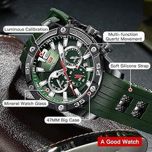 Load image into Gallery viewer, Mini Focus Men Watches Unique Casual Wrist Watches (Chronograph/Waterproof/Luminous/Calendar/24 Hours) Silicon Band Fashion Watches for Men
