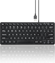 Load image into Gallery viewer, Perixx PERIBOARD-432 Wired Mini USB Keyboard - X Type Scissor Keys - Big Print Keys - US English, Black
