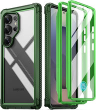 Load image into Gallery viewer, Poetic Guardian Case for Samsung Galaxy S25 Ultra 5G 6.9" (2025) [20 FT Mil-Grade Drop Tested], Built-in Screen Protector [Work with Fingerprint ID], Full Body Rugged Shockproof Case, Green/Clear
