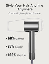Load image into Gallery viewer, Negative Ionic High-Speed Hair Dryer with 11,0000 RPM Brushless Motor for Fast Drying, Professional Blow Dryer with Diffuser and Nozzle, Low Noise Hairdryer for Salon Home Travel
