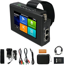 Load image into Gallery viewer, IP Camera Tester,4K H.265 IP CVBS CVI TVI AHD 4 inch Touchscreen CCTV Tester Monitor with PoE/IP discovery/RJ45 Cable Test/UTP Cable Test/PTZ Control(IPC-1800ADH Plus)
