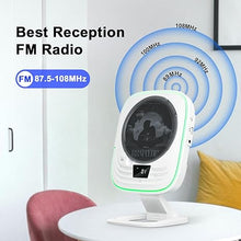 Load image into Gallery viewer, CD Player Portable with Bluetooth 5.0,CD Player Boombox HiFi Stereo Speakers,Desktop Wall-Mounted FM Radio CD Player for Home with Remote Control,LED Lights Support TF/USB,Headphone Jack
