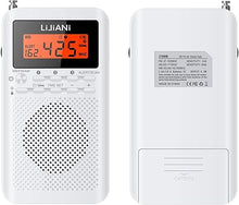 Load image into Gallery viewer, Pocket Weather Radio NOAA/AM/FM Powered by 2 AA Emergency Portable Transistor with LCD Display Digital Alarm Clock Sleep Timer, Best Reception Longest Lasting,Built in Speaker,Battery Operated
