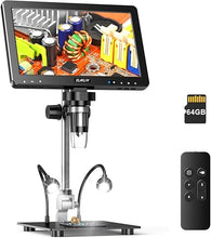 Load image into Gallery viewer, Elikliv EDM9 Max 10.1&quot; HD IPS HDMI Digital Microscope 1500X, 20MP Coin Microscope Magnifier for Error Coins with Screen &amp; Light, LCD Soldering Microscope for Electronics Repair, PC/TV View, 64GB
