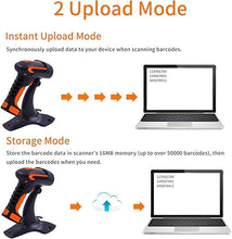 Load image into Gallery viewer, Symcode Wireless 2D Bluetooth Barcode Scanner with Stand, 3 in 1 Bluetooth &amp; 2.4GHz Wireless &amp; USB Wired Connection, Industrial Dustproof and Waterproof, QR Image Bar Code Reader with Vibration Alert
