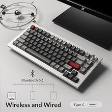 Load image into Gallery viewer, 81 Pro Full Metal Custom Mechanical Keyboard, QMK/VIA Double-Shot PBT Keycap RGB Backlight Hot-swappable Dedicated Winter Bonfire Switch Mechanical Keyboard Compatible with Mac Windows Linux
