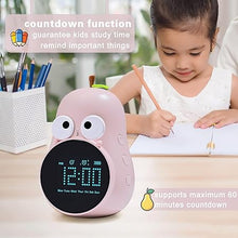 Load image into Gallery viewer, Kids Alarm Clock for Girls Pear Alarm Clock with Snooze Toddler Sleep Training Clock for Bedroom Home Office(Pink)
