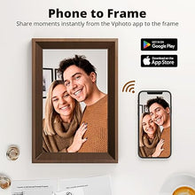 Load image into Gallery viewer, Dragon Touch Digital Picture Frame -10.1 WiFi Digital Photo Frame for Gifts,Show Videos on Auto-Rotate &amp; Wall-Mountable Touch Screen Frame,Easy Share, Send via Phone APP, Email,Wood Brown
