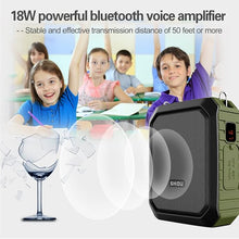 Load image into Gallery viewer, Wireless Voice Amplifier Bluetooth Teacher Microphone 18W Waterproof Portable Voice Amplifier Headset Mic Rechargeable Voice Enhancer Personal Microphone for Classroom Outdoors
