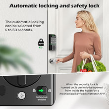 Load image into Gallery viewer, Security Smart Lock 2406A - Fingerprint Keyless Entry Door Lock, APP Remote Unlock, Touch Screen Keypad, Deadbolt Smart Lock, Waterproof and Heat Resistant Identification Access Control
