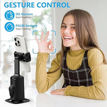 Load image into Gallery viewer, Auto Face Tracking Tripod, 360° Rotation Face Body Phone Camera Mount Gesture Control, No App, Smart Shooting Holder with 1200mAh Rechargeable Battery, Tiktok Trend Items, Content Creator Essentials
