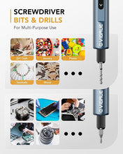 Load image into Gallery viewer, VIGRUE Electric Screwdriver, 400RPM Precision Screwdriver | Mini Electric Drill 2 in 1 Tool Set, 5 Torque Settings 48 Magnetic Bits, Power Screwdriver Cordless for Phones Watch Jewelers Laptops
