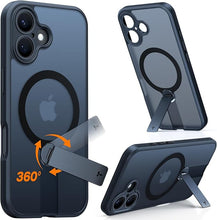 Load image into Gallery viewer, TORRAS Magnetic 360°Stand Case for iPhone 16 Case, [Full Camera Protection] [Fit for MagSafe][16FT Mil-Grade Drop Protection] Slim Frosted Case for 16 iPhone Phone Case with Kickstand (6.1&quot;), Black
