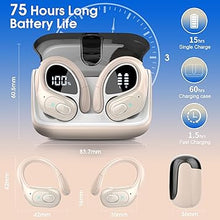 Load image into Gallery viewer, Wireless Earbuds 75hrs Bluetooth 5.3 Headphone Sport, 2024 Bluetooth Earbuds Stereo Deep Bass Over Ear Bud with Earhooks, ENC Noise Cancelling Mic, IPX7 Waterproof Earphone, Camel
