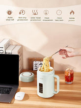 Load image into Gallery viewer, balbali Portable Electric Pot for Cooking Dorm Room - 28oz Non-stick Travel Electric Kettle, Mini Electric Hot Pot with Temperature and Time Control - Self Heating Soup/Rice/Ramen Cooker/Warmer Green
