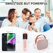 Load image into Gallery viewer, Mini Karaoke Machine with 2 Wireless Microphones for Kids Adults, DYTIMEEM Portable Bluetooth Speaker Set for Birthday Party Home KTV, Handheld Karaoke Toy Gift for Boys Girls 4, 5, 6, 7, 8+ Years Old
