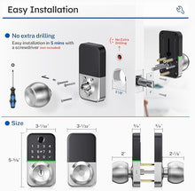 Load image into Gallery viewer, Keypad Smart Door Lock with Knob: Kucacci Keyless Entry Door Lock for Front Door - Keypad Door Lock with Handle - Fingerprint Code Door Knob - Door Lock with Code - Auto Lock
