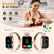 Load image into Gallery viewer, Smart Watch for Women with Trefoil Diamond Metal Band, Alexa Built-in, IP68 Waterproof Activity Fitness Tracker with Bluetooth Call, 1.8&quot; Smartwatch with Heart Rate/SpO2/Sleep Monitor, 101+ Sports
