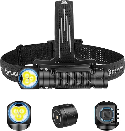 OLIGHT Perun 3 Rechargeable Headlamp Flashlight, 3000 Lumens LED Headlight with Red Light, Waterproof Head Lamp with Headband for Outdoor Camping, Hiking, Working(Black)