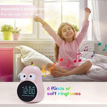 Load image into Gallery viewer, Kids Alarm Clock for Girls Pear Alarm Clock with Snooze Toddler Sleep Training Clock for Bedroom Home Office(Pink)
