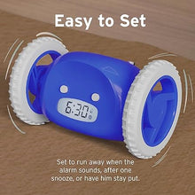 Load image into Gallery viewer, CLOCKY Extra Super Loud Alarm Clock for Heavy Sleepers Adults Kids Teens Bedroom, Move Jump Roll Run Away Easy to Set Smart Digital Alarm Clock on Wheels -Funny Gag Gift (Navy)
