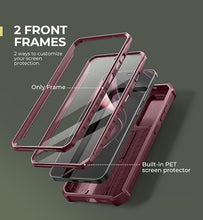 Load image into Gallery viewer, Dexnor for Samsung Galaxy S25 Plus Case with Built-in Slide Camera Cover &amp; Screen Protector &amp; Kickstand,Heavy-Duty Shockproof Rugged Case Full-Body Bumper Cover for Galaxy S25 Plus(2025),Maroon Red
