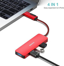 Load image into Gallery viewer, BENFEI USB 3.0 Hub, USB-C HUB, 2-in-1 USB Type-A/Type-C Hub with 4 USB 3.0 Ports [Aluminum Shell, Nylon Braided] Compatible with iPhone 15 Pro/Max, MacBook Pro/Air 2023, iPad Pro, iMac, S23, XPS 17
