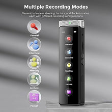 Load image into Gallery viewer, 72GB Digital Voice Recorder with Playback, Innioasis R1 Full Touchscreen Voice Recorder with AI Intelligent Transcription and Bluetooth, Voice Activated Sound Audio Recorder Device with Mic (Green)
