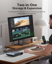 Load image into Gallery viewer, ORICO USB C Hub with M.2 SSD Enclosure, 10 in 1 USB C Docking Station Fits M.2 NVMe/SATA SSD, 10Gbps USB-A, 10Gbps USB-C, 4K@60Hz HDMI, 100W PD, Ethernet, 3.5mm Audio Jack, 2 x USB A 2.0
