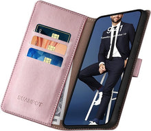 Load image into Gallery viewer, SUANPOT Compatible with iPhone 16 6.1&quot; Wallet case with RFID Blocking Credit Card Holder,Flip Book PU Leather Protective Cover Women Men for Apple 16 Phone case Rose Gold
