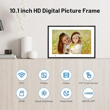 Load image into Gallery viewer, AEEZO Digital Picture Frame,10.1 Inch Digital Photo Frame with 1280 * 800 IPS Touch Screen HD Disply,Built-in 32GB Storage,Wall-Mounted, WiFi Digital Frame Share Photos/Videos via AiMOR App -Black
