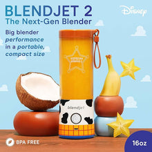 Load image into Gallery viewer, BlendJet Portable Blender for Smoothies &amp; Shakes - 16oz BlendJet Cordless Personal &amp; Small Blender, USB-C Rechargeable &amp; Self Cleaning - Quiet Mini Travel Blender with Stainless Steel Blade (Woody)
