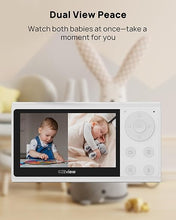 Load image into Gallery viewer, Video Baby Monitor with Camera and Audio, 2K Baby Monitor WiFi Smartphone with Night Vision, Pan-Tilt-Zoom via 4.3&quot; Screen and APP, Cry/Motion Detection, 2-Way Audio (White 2pcs)
